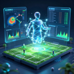 Illustration of AI and Machine Learning analyzing football data for prediction models