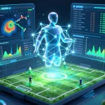 Illustration of AI analyzing football data for prediction models