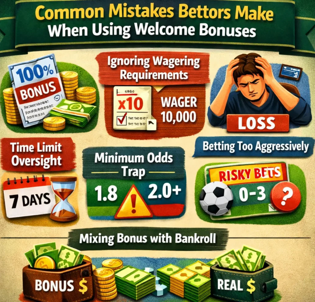 Common Mistakes Bettors Make When Using Welcome Bonuses